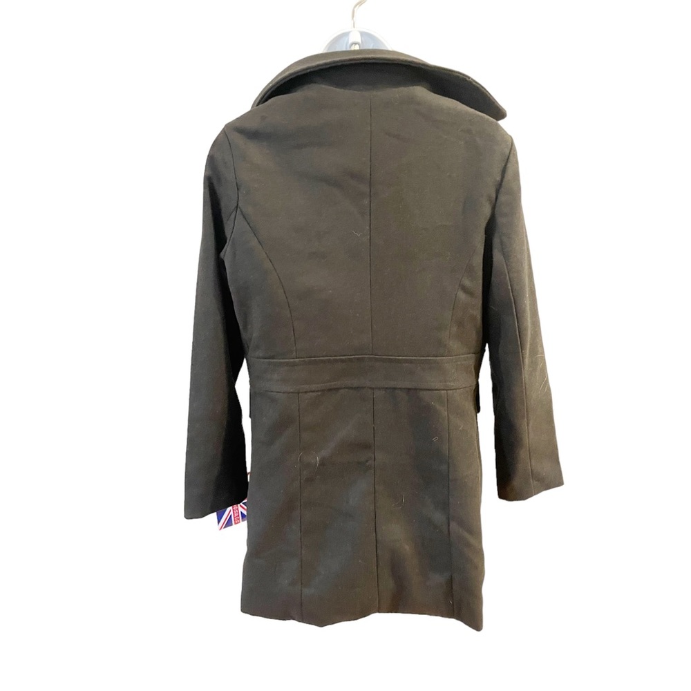 NWT Miss London Wool Blend Assymetrical Zip Peacoat Size Large - Picture 2 of 11